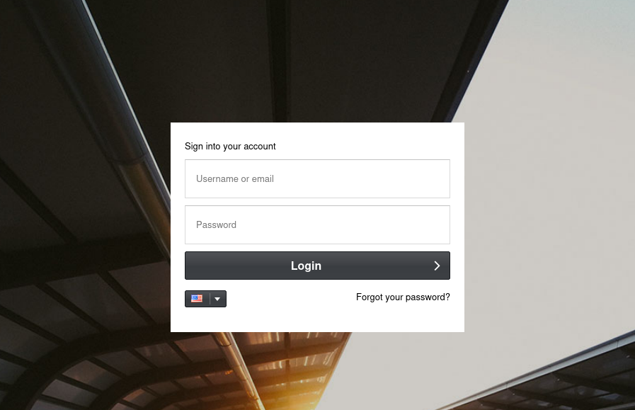 Login page